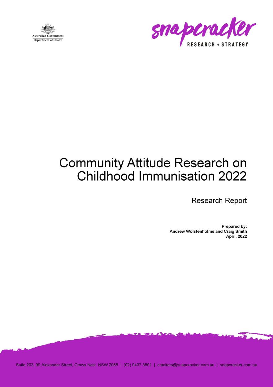 Community attitude research on childhood vaccination 2022 – Research report