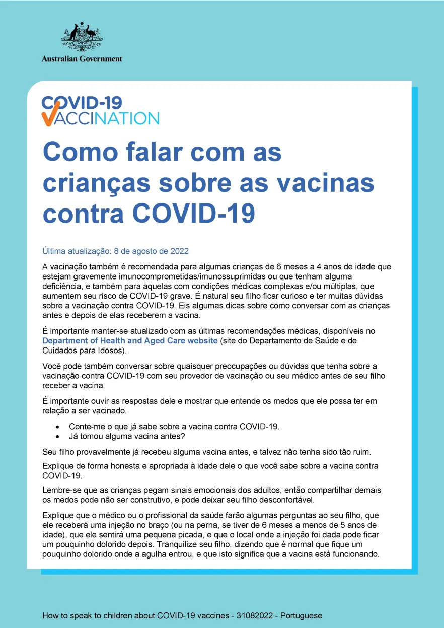 Como falar com as crianças sobre as vacinas contra COVID-19