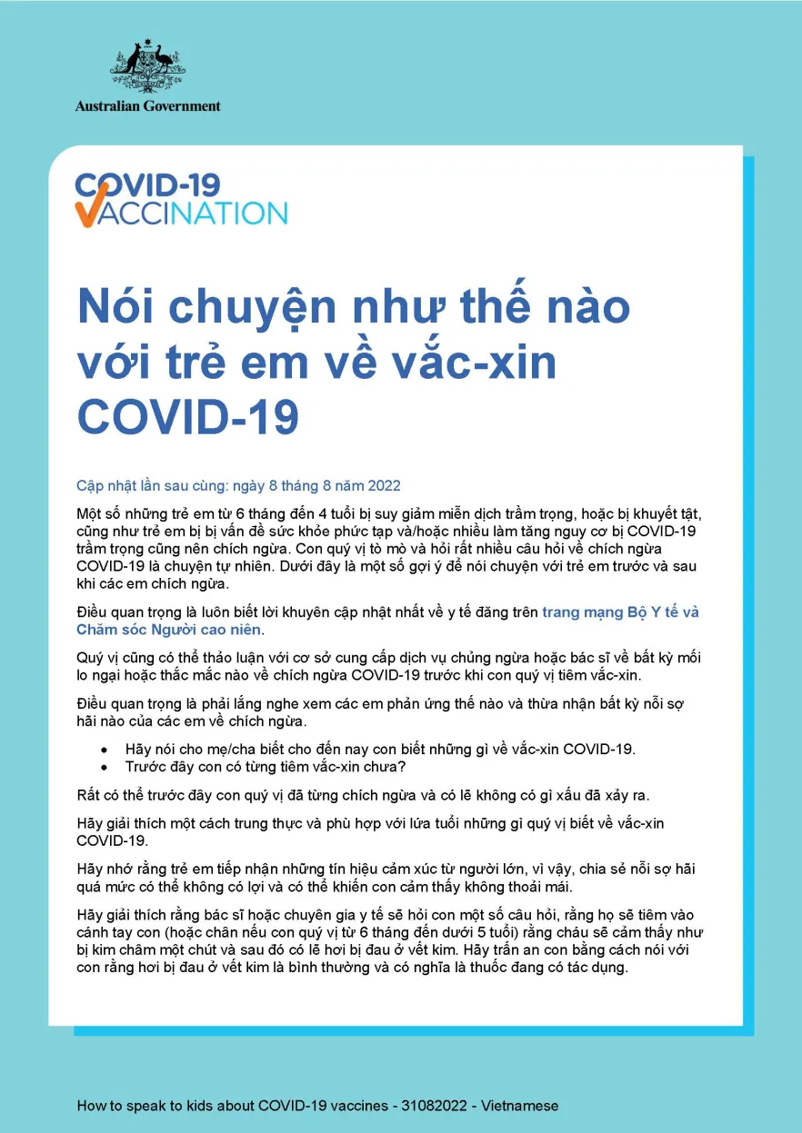 Nói chuyện như thế nào với con cái về vắc-xin COVID-19