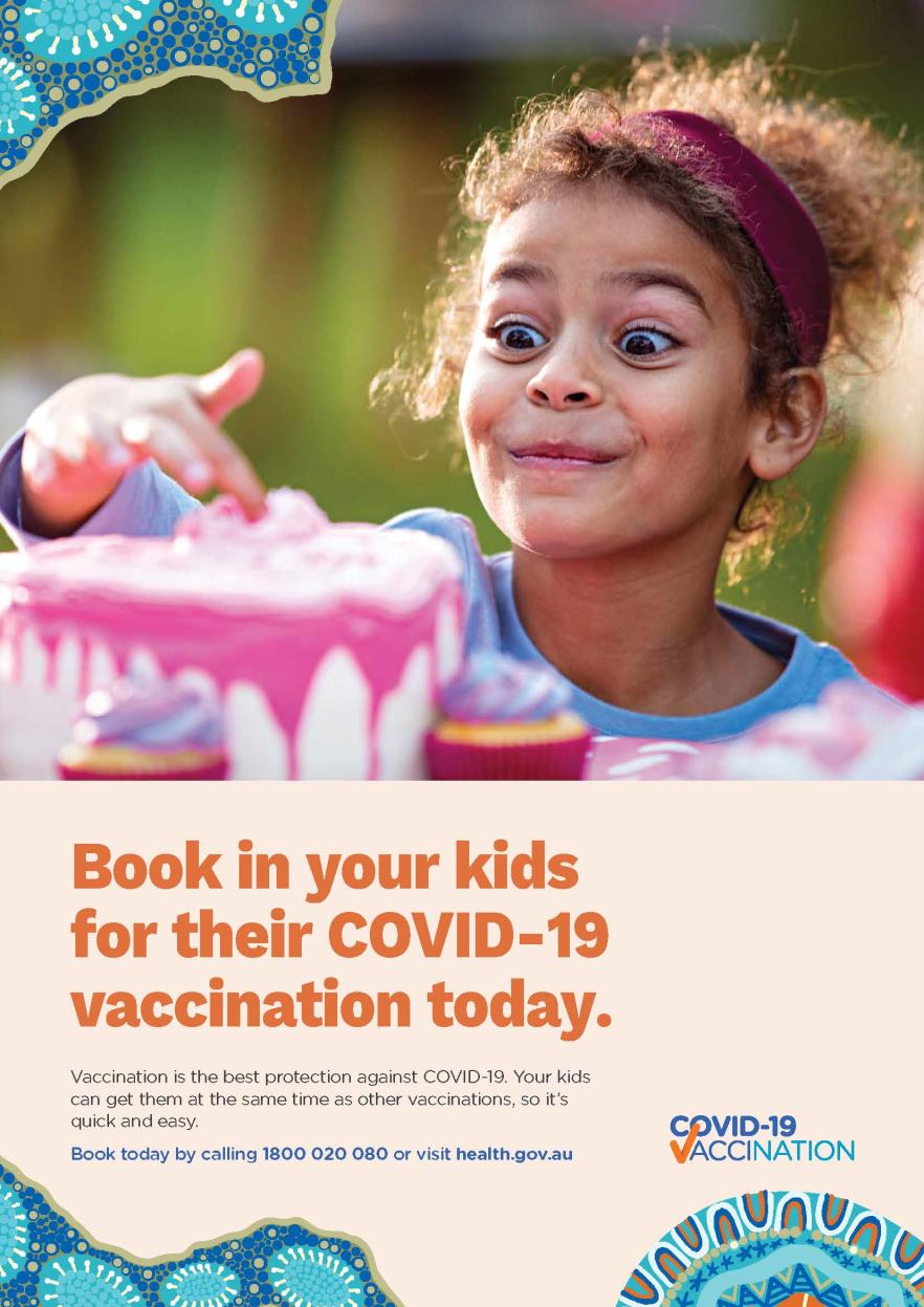 COVID-19 vaccination – Book in your kids for their COVID-19 vaccination today (Aboriginal and Torres Strait Islander people)