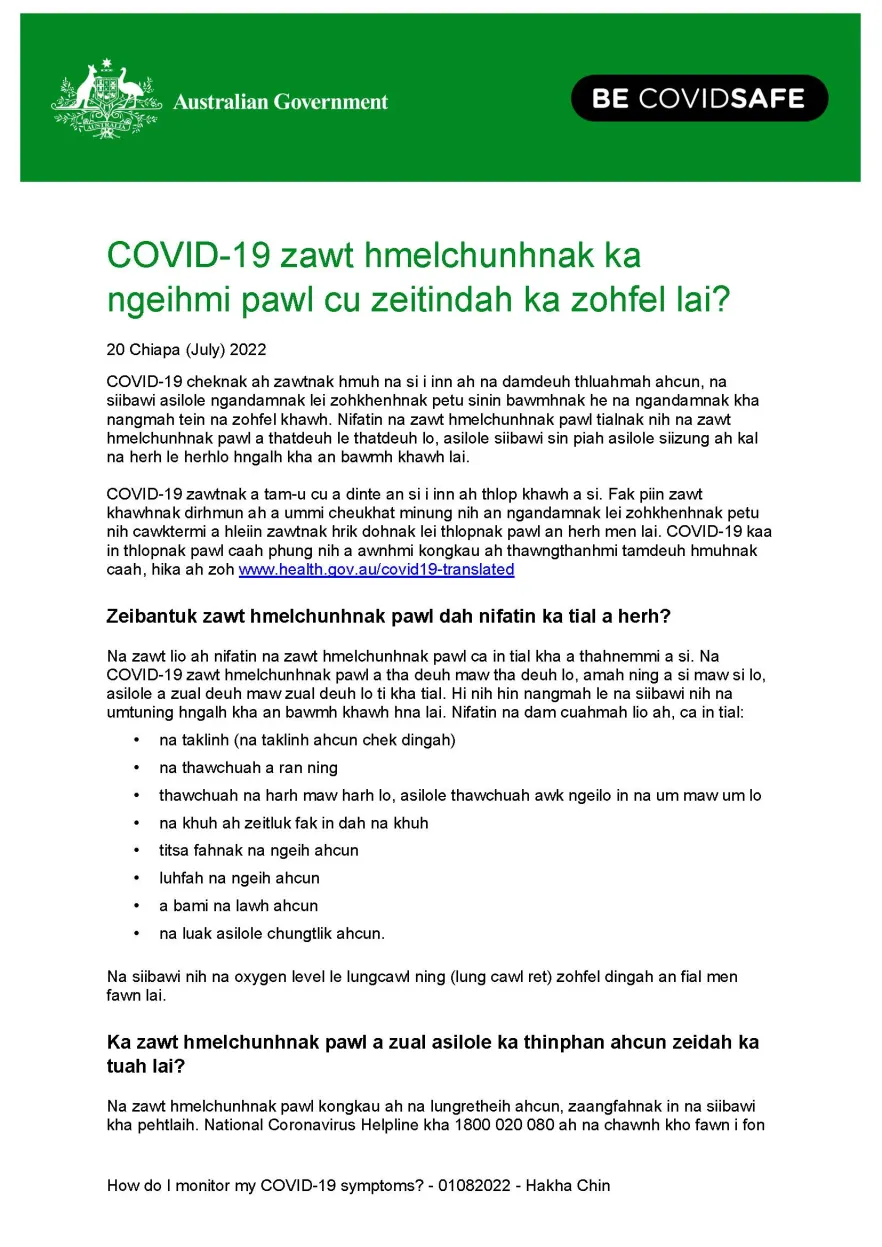 Coronavirus (COVID-19) – How do I monitor my symptoms