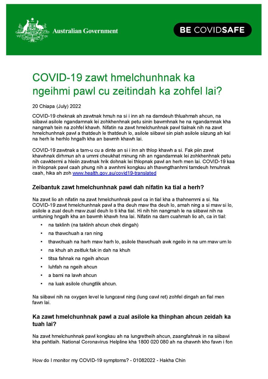 Coronavirus (COVID-19) – How do I monitor my symptoms