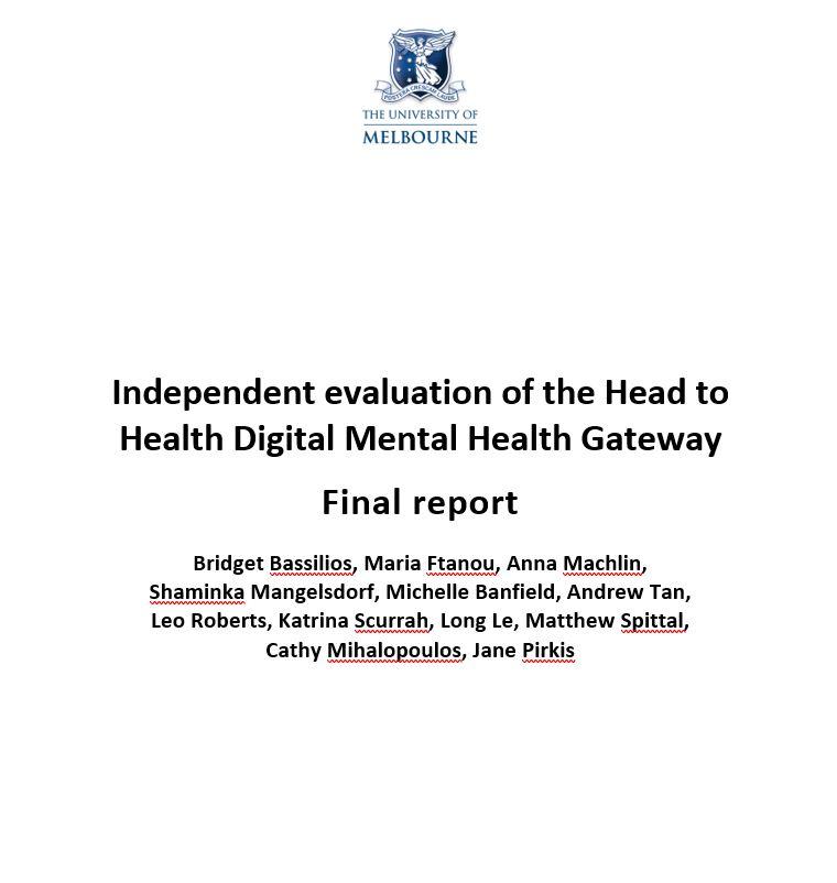 Cover Independent Evaluation of the Head to Health Digital Mental Health Gateway