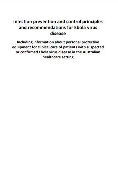 Cover Infection prevention and control principles and recommendations for Ebola virus disease