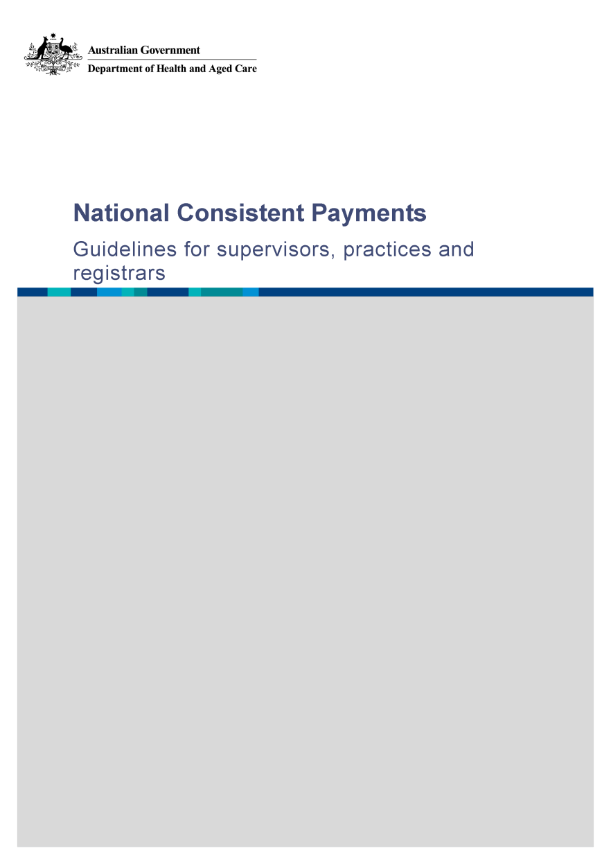 National Consistent Payments Guidelines for supervisors, practices and registrars cover