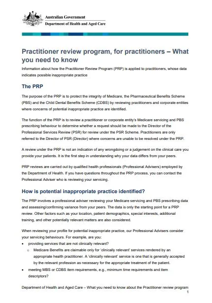 Practitioner review program, for practitioners – What you need to know?