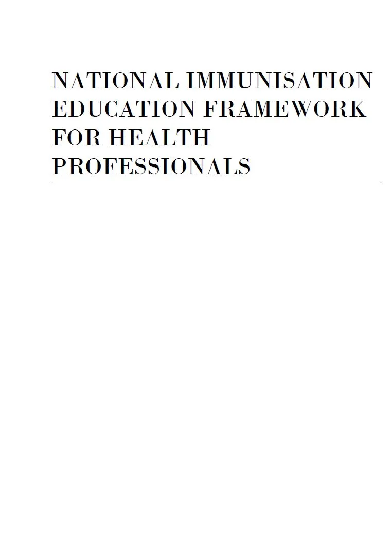 National Immunisation Education Framework for Health Professionals