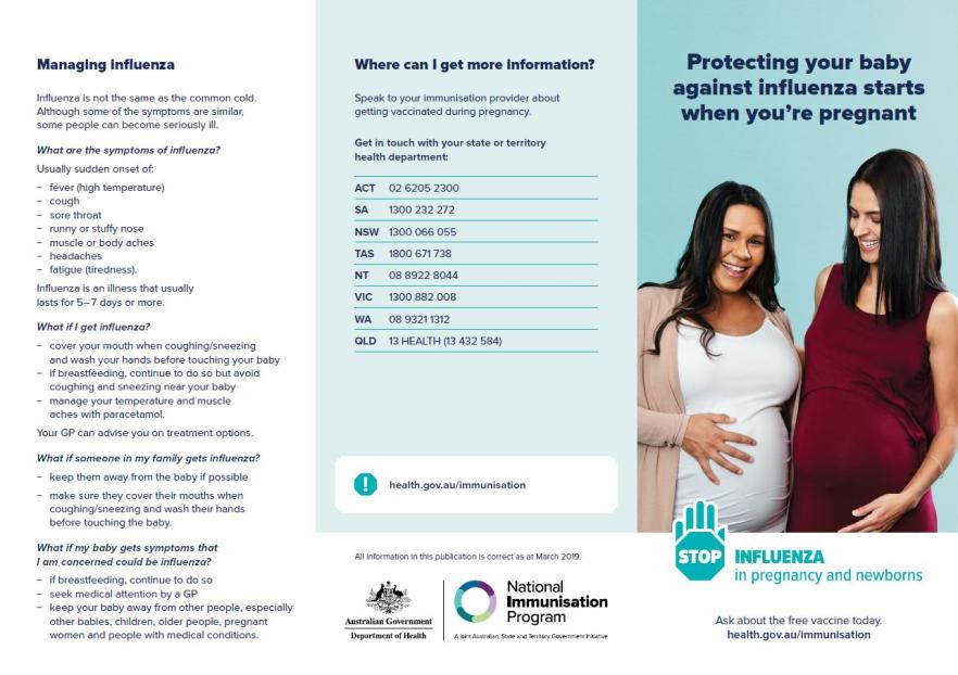 Protecting your baby against influenza starts when you’re pregnant – brochure 