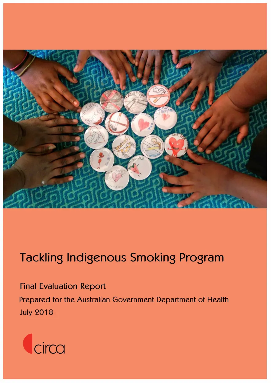 Cover image for the Tackling Indigenous Smoking Program final evaluation report.