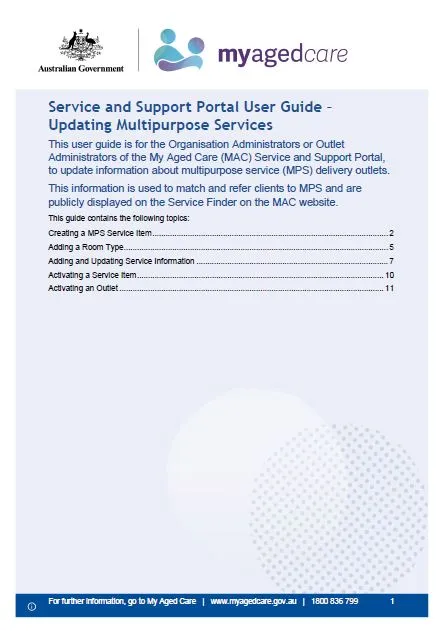 Cover page Service and support portal user guide – Updating multipurpose services