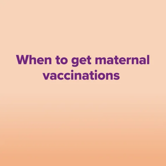 Social media animation about the maternal vaccination timeline.