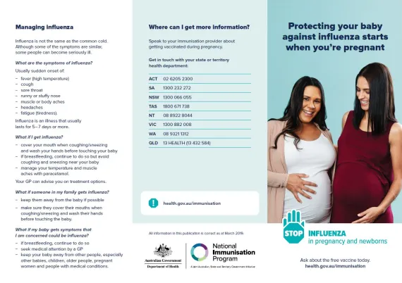Protecting your baby against influenza starts when you’re pregnant – brochure 