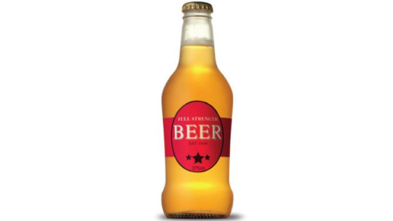 Bottle of full strength beer