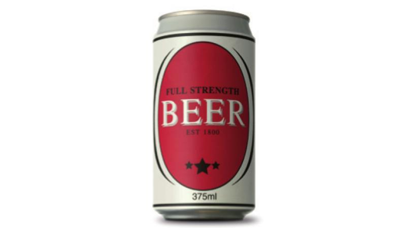Can of full strength beer