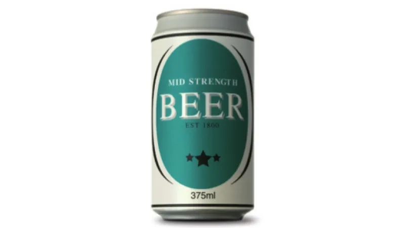 Can of mid strength beer