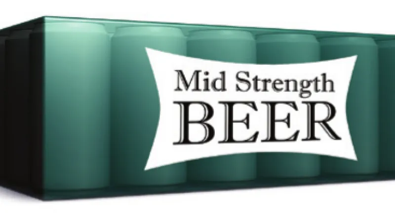 Case of mid strength beer