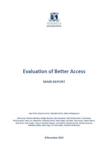 Evaluation of the Better Access initiative - Final Report