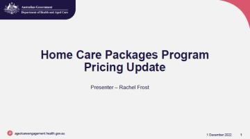 Cover image Home care package program pricing update