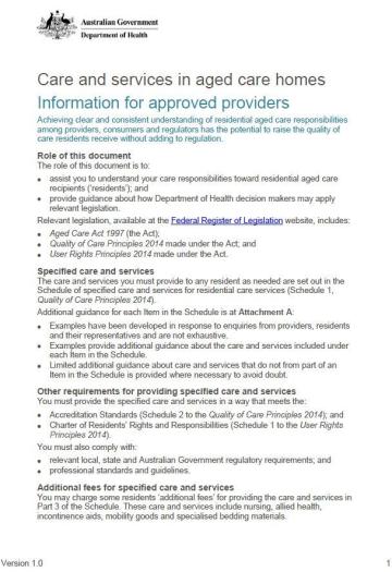 Cover image care-and-services-in-aged-care-homes-information-for-approved-providers