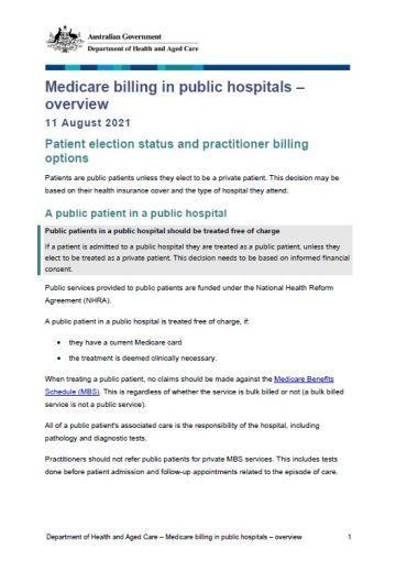 Cover image for Medicare billing in public hospitals cover image