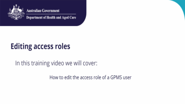 Government Provider Management System – Editing access roles in GPMS