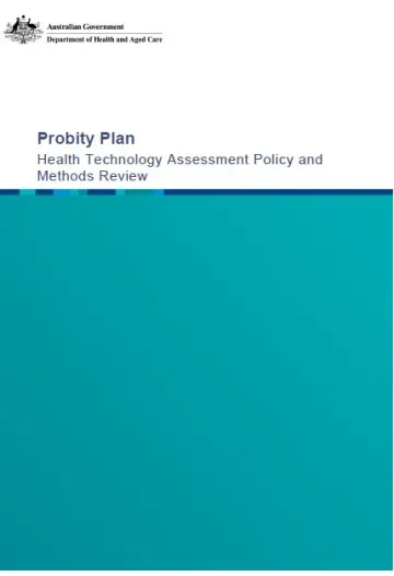 Cover page Probity Plan – Health Technology Assessment Policy and Methods Review