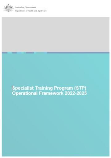 Specialist Training Program operational framework