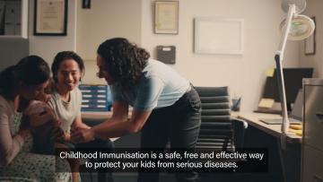 Childhood immunisation campaign video still