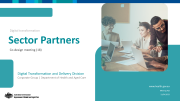 Digital Transformation Sector Partners slide presentation – 24 March 2023