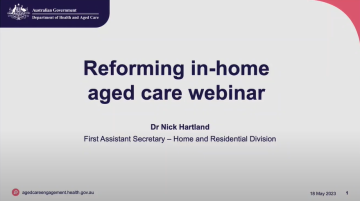 Reforming in-home aged care update – 18 May 2023