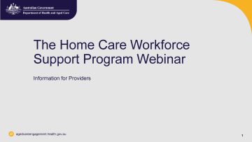 Slide presentation – Supporting SA and NT home care providers to recruit and train personal care workers