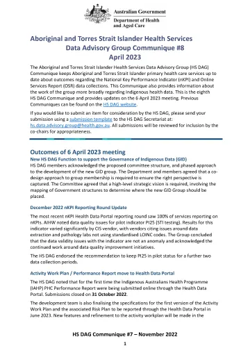 HS DAG communique – April 2023