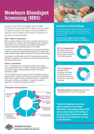 Newborn bloodspot screening – Public consultation infographic