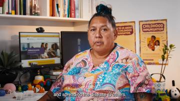 Health Worker Irene talks about how getting immunised can protect your children