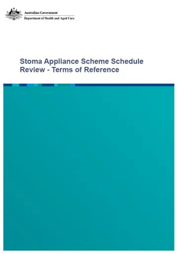 Stoma Appliance Scheme Schedule Review Terms of Reference