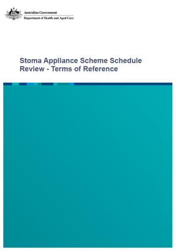 Stoma Appliance Scheme Schedule Review Terms of Reference