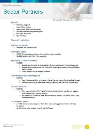 Digital Transformation Sector Partner #26 - Meeting Summary