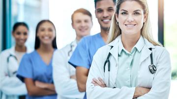News image featuring 5 medical professionals