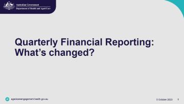 Quarterly Financial Report – what’s changed – Slides
