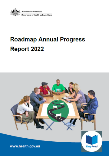 Cover image for the National roadmap for improving the health of people with intellectual disability annual progress report 2022