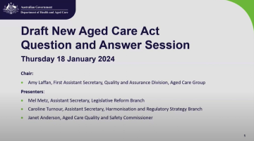 Cover image for the Draft new Aged Care Act consultation – Q&A panel discussion