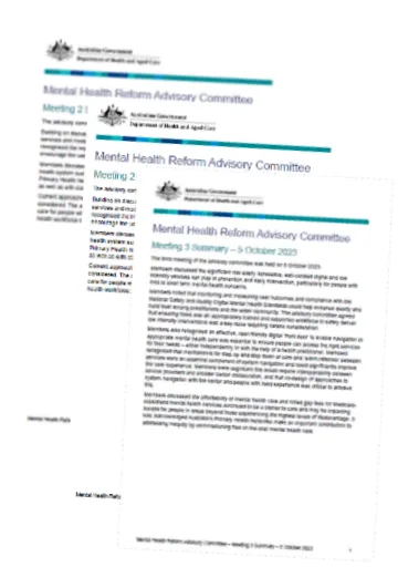 Mental Health Reform Advisory Committee collection image