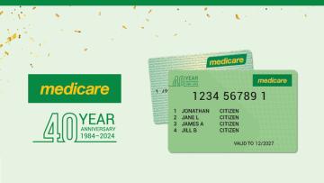 Medicare 40th anniversary news image featuring commemorative Medicare card