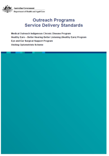 Cover page Outreach Programs Service Delivery Standards