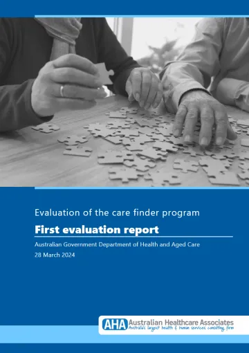 Cover page First Report on the implementation of the care finder program