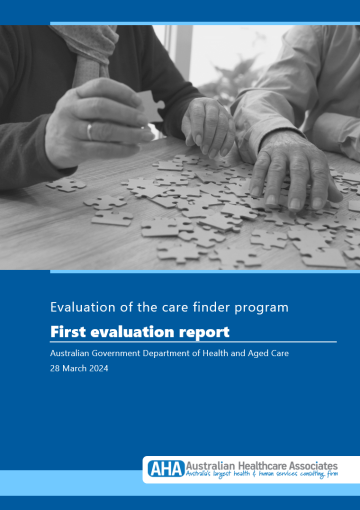 Cover page First Report on the implementation of the care finder program
