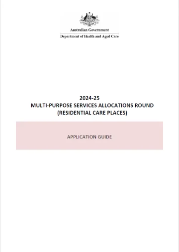 2024–25 Flexible aged care places (Multi-purpose services) allocations round – Application Guide 