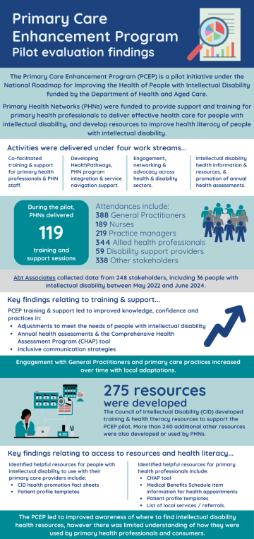 Screen capture of the Primary care enhancement program infographic