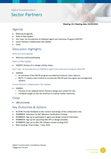 Image of Digital Transformation Sector Partners meeting summary – 24 May 2024