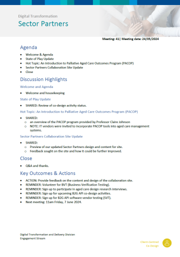 Image of Digital Transformation Sector Partners meeting summary – 24 May 2024